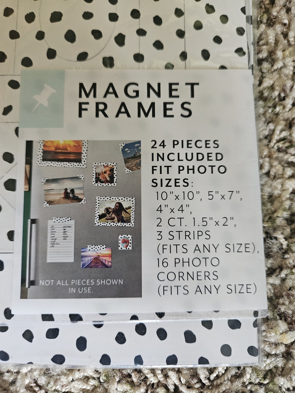 Polka Dot Photo Frame Set - Black and White